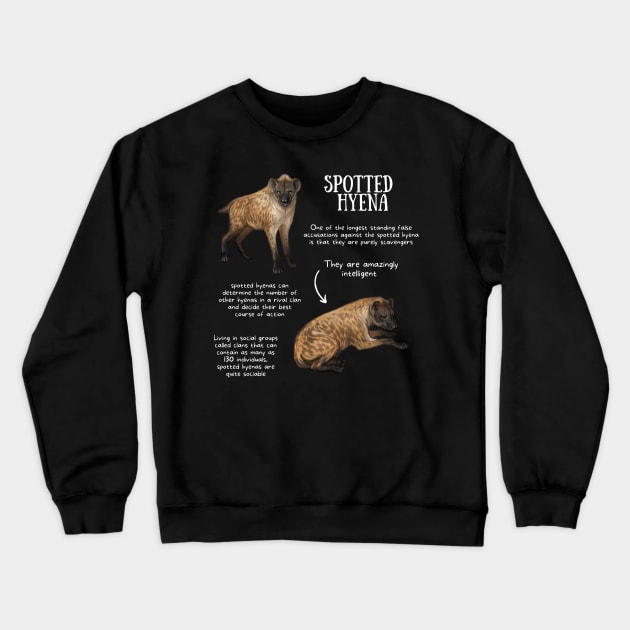 Animal Facts - Hyena Crewneck Sweatshirt by Animal Facts and Trivias